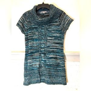 My Collection Petite Turtle Neck Green, White, Black  Sweater Dress ( PL)